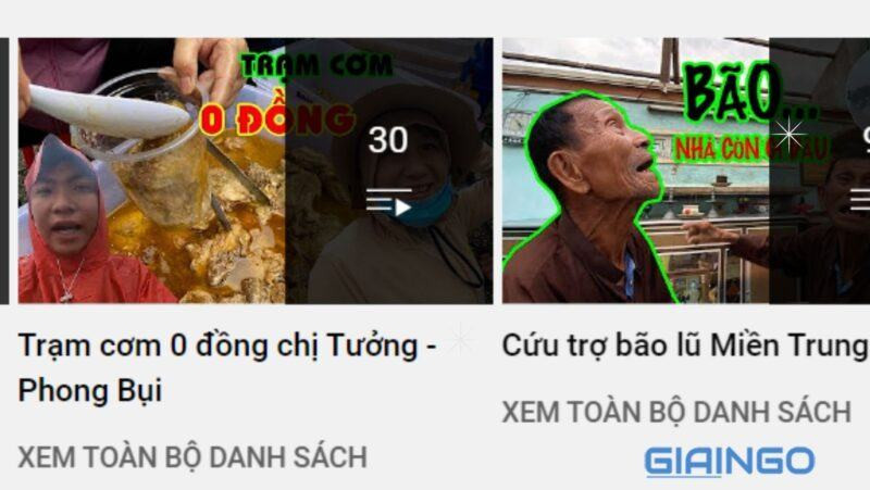 Hoạt động YouTube Phong Bụi