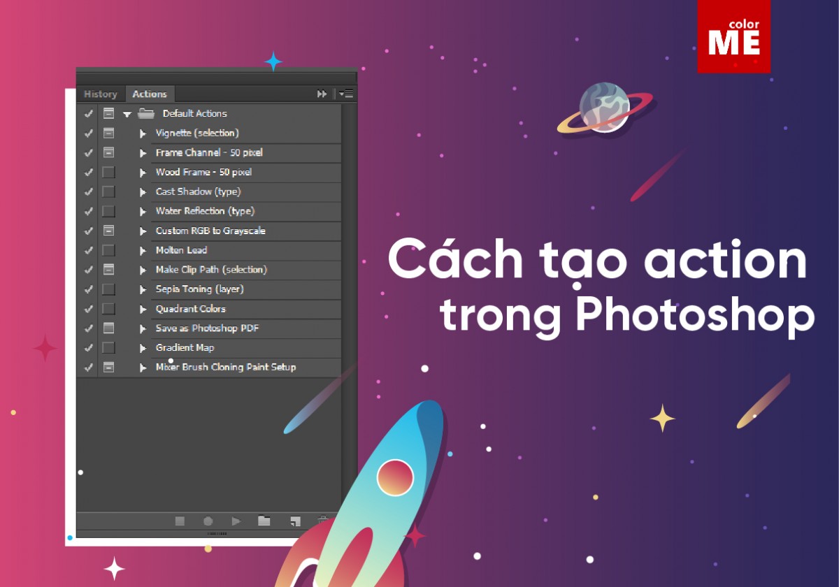 Cách tạo thêm action vào trong Photoshop