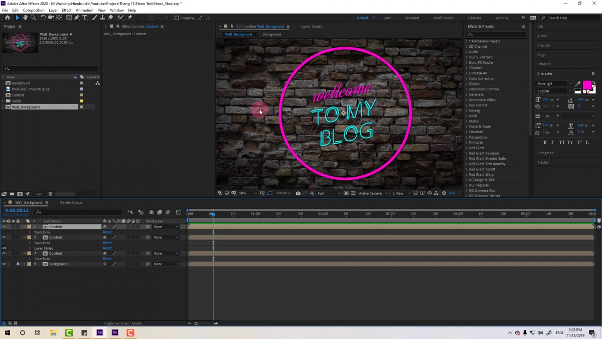 Hướng dẫn tạo Logo intro hiệu ứng Neon với Adobe After Effects