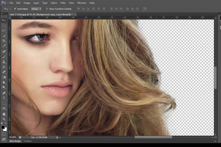 Tách tóc trong Photoshop bằng công cụ Multiply