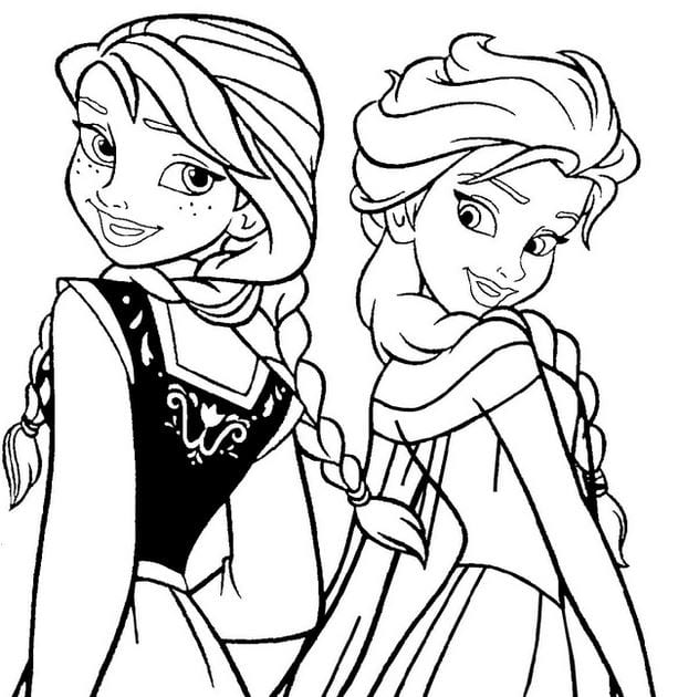 Tranh công chúa elsa và anna